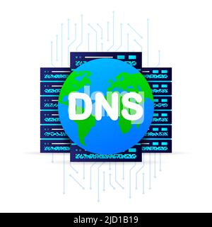 DNS icon on white background. Isolated vector illustration. Cyber security concept Stock Vector