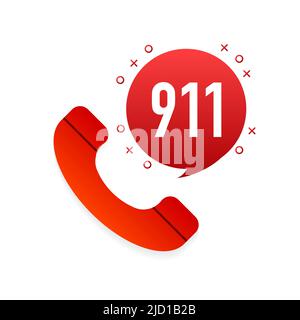 Emergency flat design. Vector illustration on white background. Stock Vector