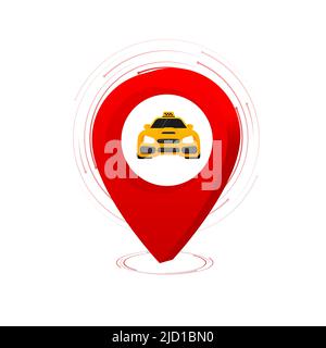 3d icon with blue pin parking on white background for concept design. 3d vector illustration Stock Vector