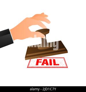 Fail red stamp on white background. Business vector icon. Isolated background Stock Vector