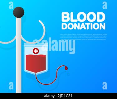 Abstract brochure with red blood donation for medical design. Vector illustration design Stock Vector