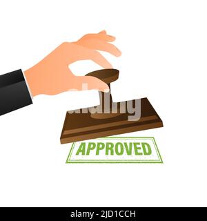 Modern approved stamp, great design for any purposes. Check mark icon Stock Vector