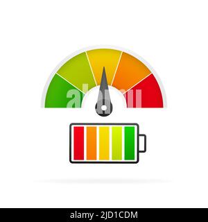 Flat style battery charge for concept design. Isolated vector illustration. Vector design Stock Vector
