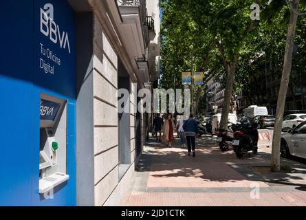 Madrid, Spain. 25th May, 2022. An ATM machine at the Spanish multinational Banco Bilbao Vizcaya Argentaria SA (BBVA) bank in Spain. (Credit Image: © Xavi Lopez/SOPA Images via ZUMA Press Wire) Stock Photo