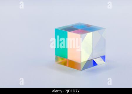 prism in exciting colors against a light gray background Stock Photo