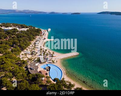 Drone shot, coast at Camping Solaris, Sibenik, Sibenik-Knin, Dalmatia,  Croatia Stock Photo - Alamy