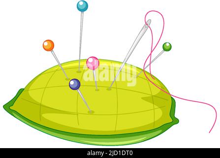 Needle pillow on white background illustration Stock Vector