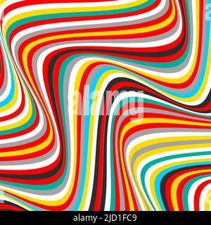 Abstract op art texture with wavy stripes Stock Vector