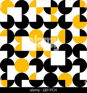 Square poster in Bauhaus style with circles Stock Vector