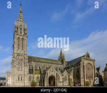 Saint-Paul Aurelien Gothic Cathedral, Saint-Pol-de-Leon, Finistere Penn ar Bed Department, Bretagne Breizh Region, France Stock Photo