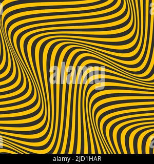 Abstract op art texture with wavy stripes Stock Vector