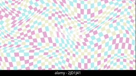 Checkered background with distorted squares Stock Vector