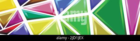 Polygonal rainbow mosaic background. Abstract low poly vector illustration. Triangular pattern in halftone style. Template geometric business design Stock Vector