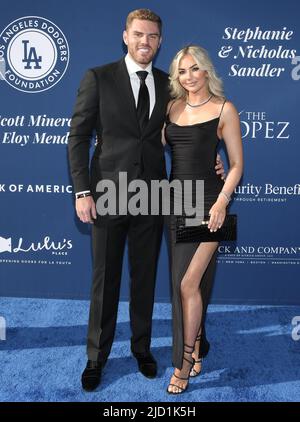 Los Angeles, USA. 16th June, 2022. (L-R) Freddie Freeman and Chelsea Freeman at the Los Angeles Dodgers Foundation 6th Annual Blue Diamond Gala held at the Dodger Stadium in Los Angeles, CA on Thursday, ?June 16, 2022. (Photo By Sthanlee B. Mirador/Sipa USA) Credit: Sipa USA/Alamy Live News Stock Photo