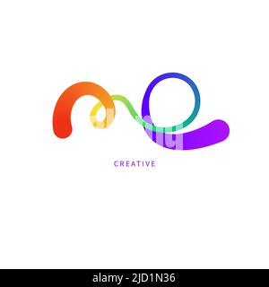 Creative agency line gradient logo Stock Vector