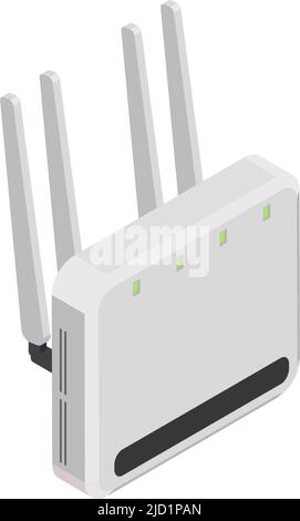 5g high speed internet isometric composition with isolated image of wireless router vector illustration Stock Vector