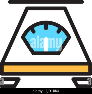Kitchen scales line icon. Cooking weight measuring tool Stock Vector