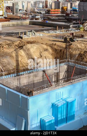 polystyrene insulation on basement walls Stock Photo - Alamy