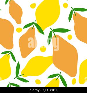 Lemon seamless abstract doodle pattern Stock Vector