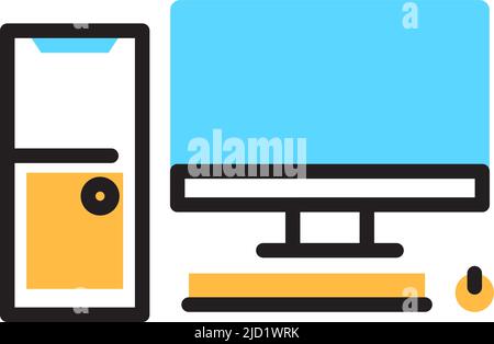 Pc icon. Personal computer desktop. Workplace symbol Stock Vector