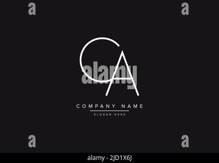 Alphabet CA illustration monogram vector logo template in classic luxury style and black background Stock Vector