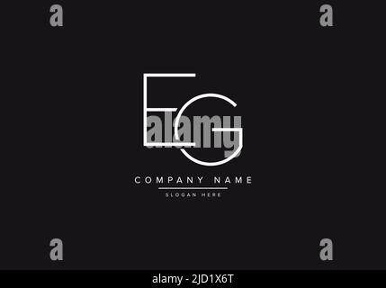 Alphabet EG illustration monogram vector logo template in classic luxury style and black background Stock Vector
