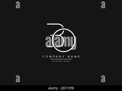 Alphabet BO illustration monogram vector logo template in classic luxury style and black background Stock Vector