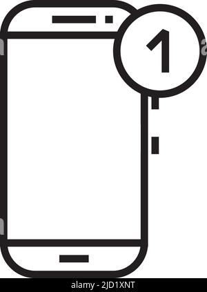 Smartphone icon with one number button sign Stock Vector
