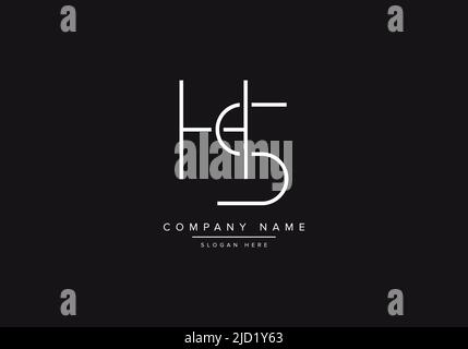 Alphabet HS illustration monogram vector logo template in classic luxury style and black background Stock Vector