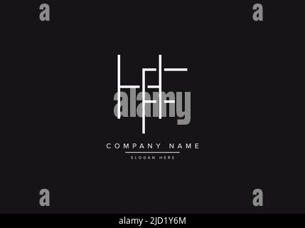 Alphabet HF illustration monogram vector logo template in classic luxury style and black background Stock Vector