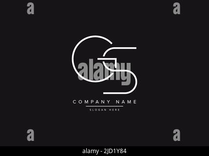 Alphabet GS illustration monogram vector logo template in classic luxury style and black background Stock Vector