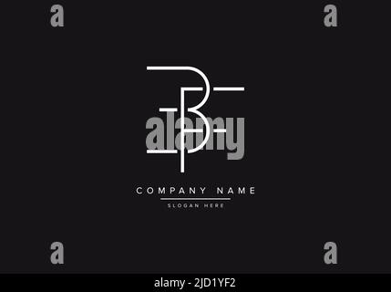 Alphabet BF illustration monogram vector logo template in classic luxury style and black background Stock Vector