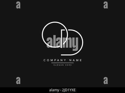 Alphabet letter icon logo OD Stock Vector