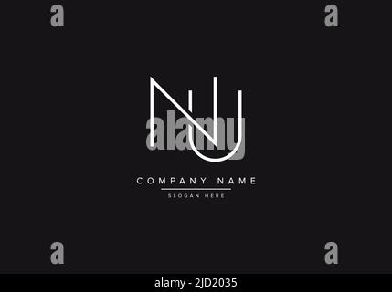 Alphabet letter icon logo NU Stock Vector