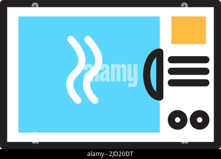Microwave oven color icon. Cooking device. Kitchen appliance Stock Vector