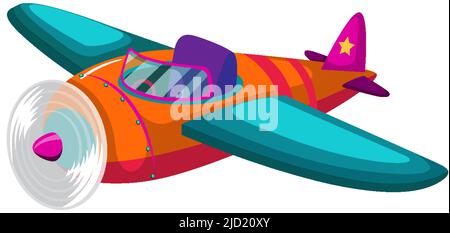 Cute colourful airplane on white background illustration Stock Vector