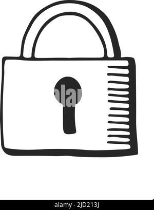 doodle close padlock object to security symbol Stock Vector Image & Art ...