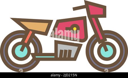 Motorbike icon. Color motorcycle. Fast courier transport Stock Vector