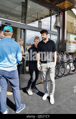 STOCKHOLM, SWEDEN - JUNE 16, 2022: Gerard Piqué walking the streets of Stockholm. Stock Photo