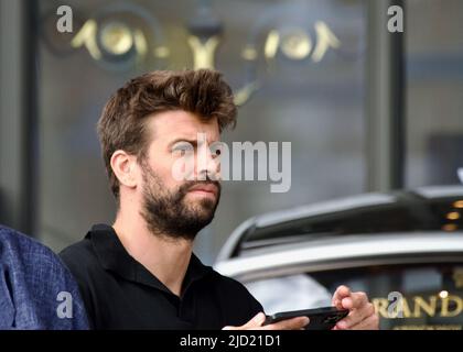 STOCKHOLM, SWEDEN - JUNE 16, 2022: Gerard Piqué walking the streets of Stockholm. Stock Photo