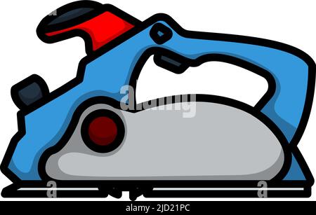 Electric Planer Icon. Editable Bold Outline With Color Fill Design. Vector Illustration. Stock Vector