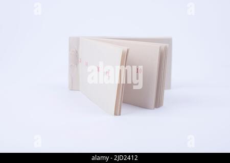 isolated open empty notebook with lined pages Stock Photo