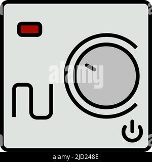 Warm Floor Wall Unit Icon. Editable Bold Outline With Color Fill Design. Vector Illustration. Stock Vector