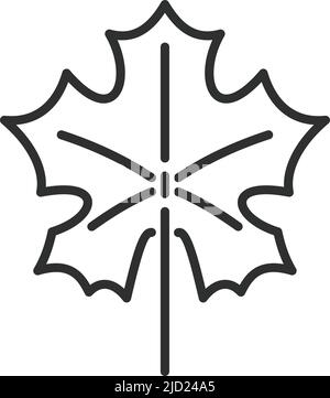 Maple leaf icon. Autumn tree black line symbol Stock Vector