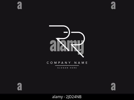 RR line art logo, abstract monogram letter logo vector illustration Stock Vector