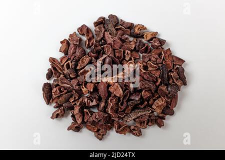 cacao nibs on a white background Stock Photo