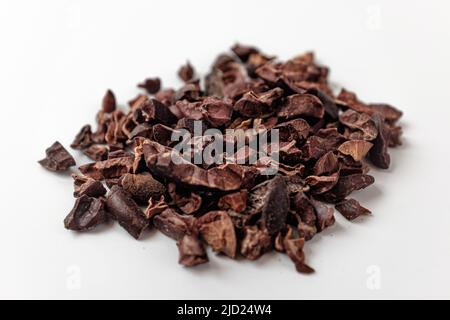 cacao nibs on a white background Stock Photo