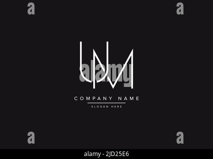 UM line art logo, abstract monogram letter logo vector illustration Stock Vector