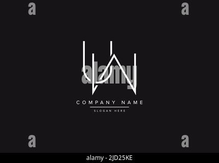 UW line art logo, abstract monogram letter logo vector illustration Stock Vector