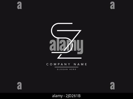 SZ line art logo, abstract monogram letter logo vector illustration Stock Vector